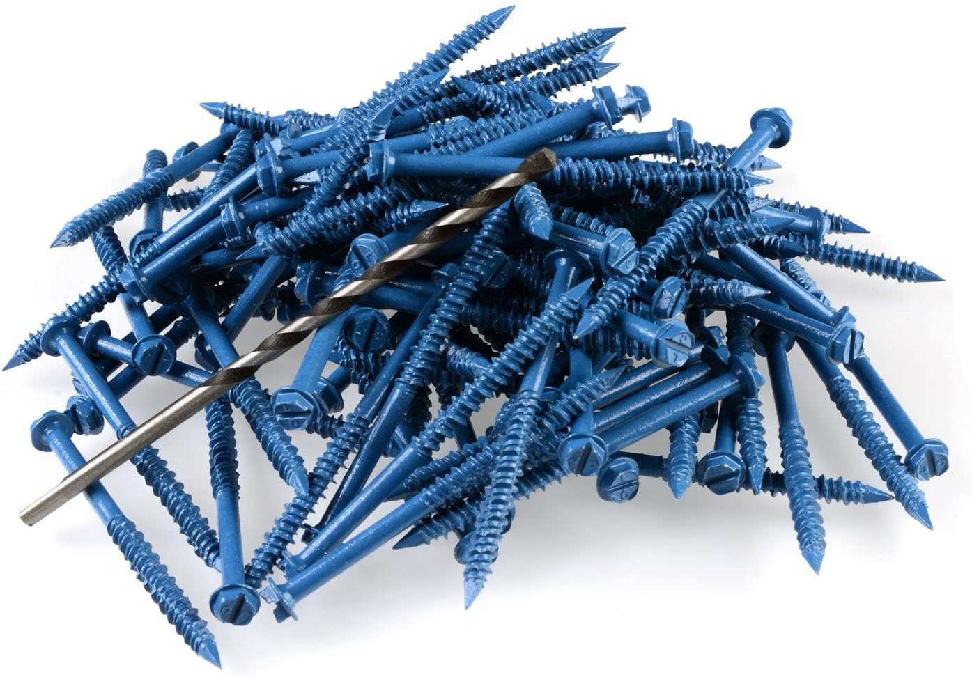 Ansen Tools AN-124 Diamond Tip Hex Head Concrete Screw Anchor 3/16" x 2 3/4". 100 Piece With Drill Bit