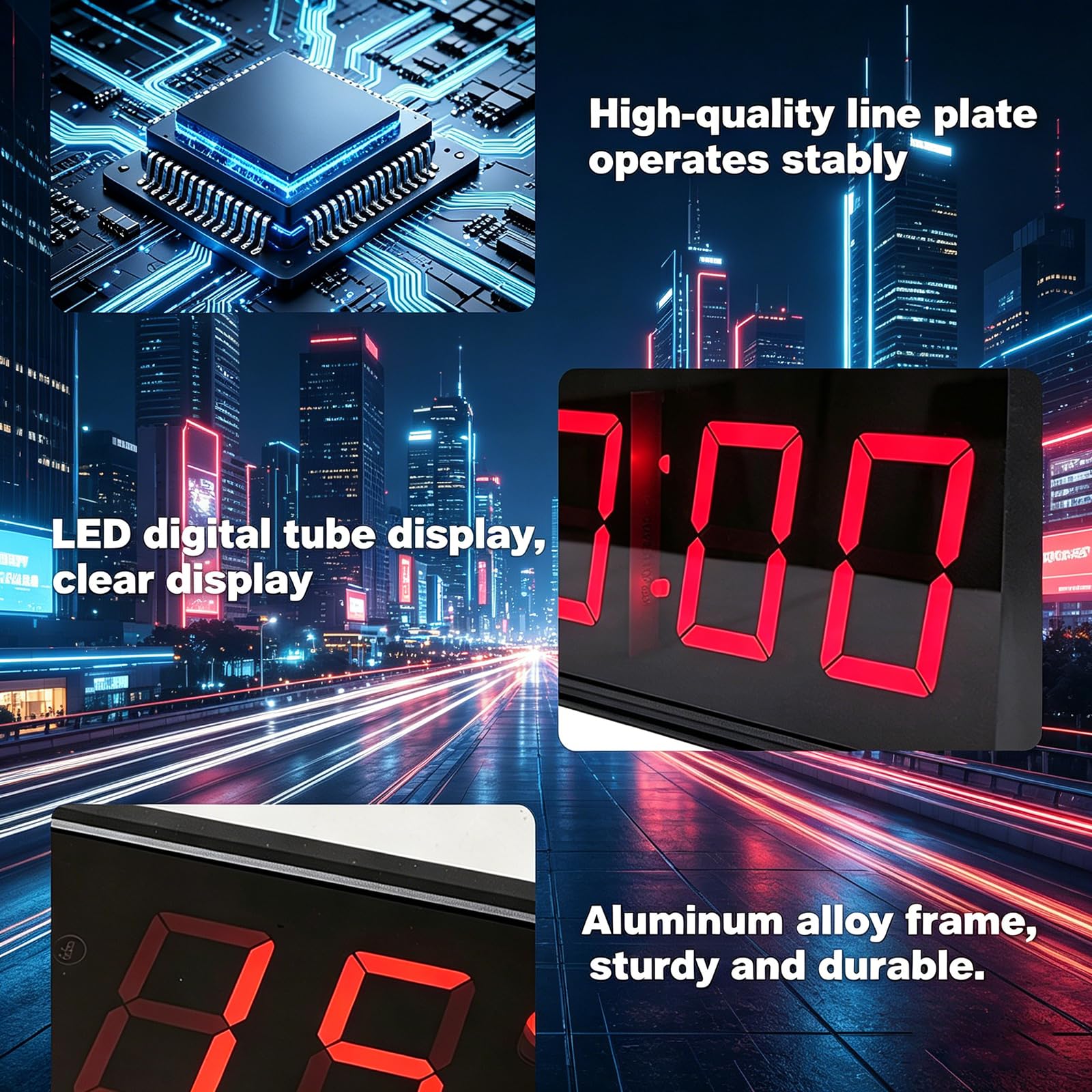 Contador de temporizador LED de doble cara, 9 temporizadores de cuenta regresiva rápida, 20 grupos de memoria, baja potencia, alto brillo para eventos de carreras