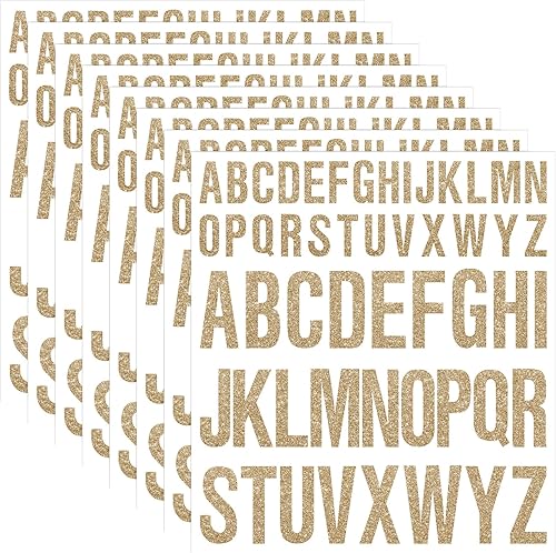 Miniatura 26 de 8 Sheet Glitter Letter Stickers Vinyl Alphabet Stickers Waterproof Self Adhesive Stick on Letters for Poster Bulletin Board Mailbox School