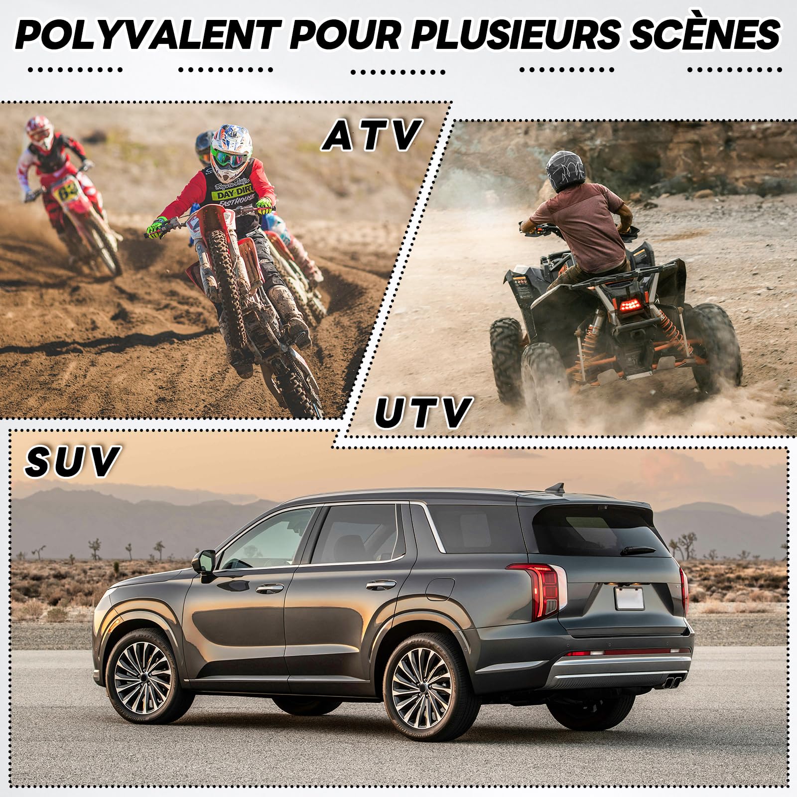 1PZ FR3-GT3 Bidon Carburant 5L et Réservoir Eau Jerrican Portable avec Bec Verseur - Support Véhicule Verrouillable - Pour Essence/Diesel/Eau - Universel Moto/SUV/VTT/UTV - PEHD Résistant aux Chocs