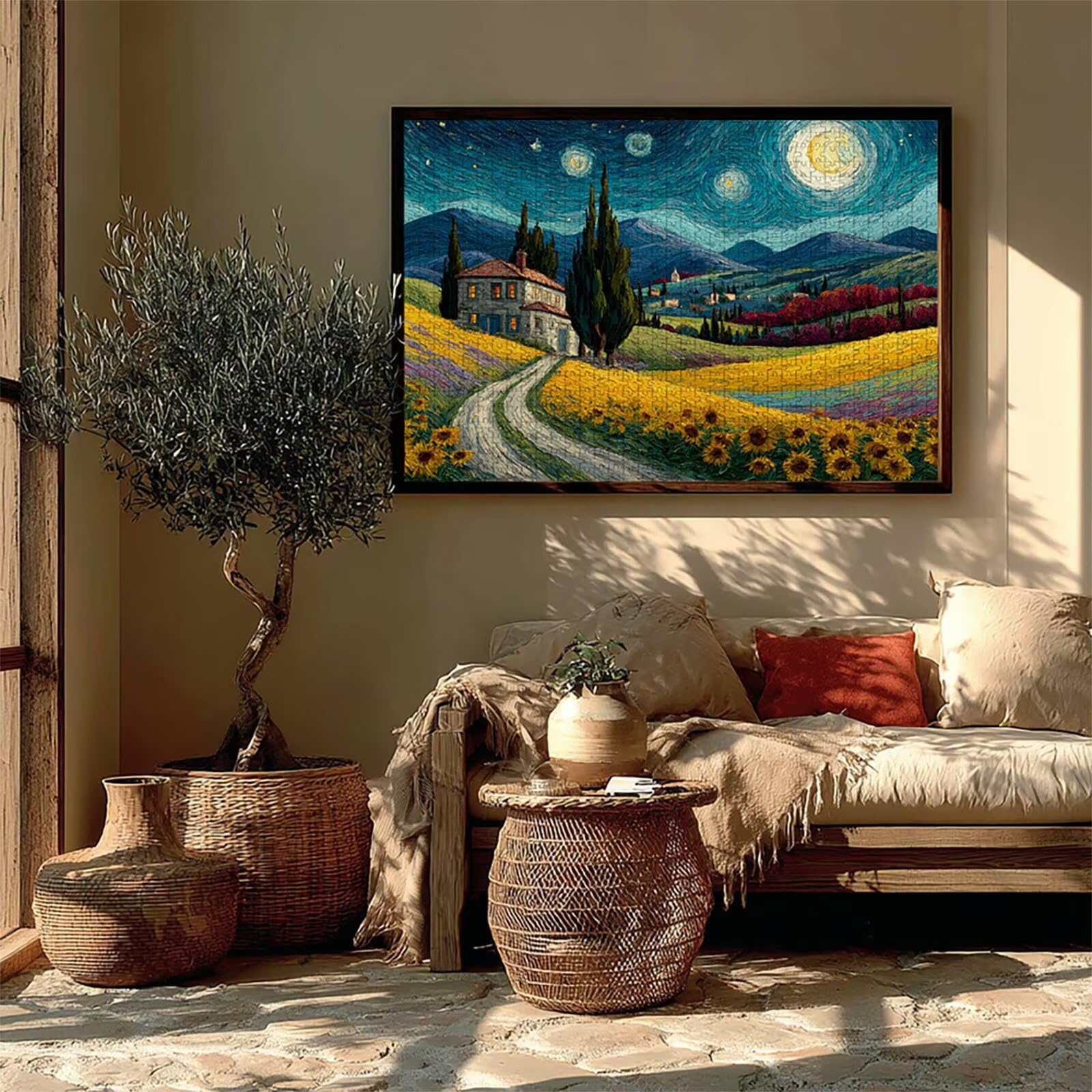 Campo Puzzle de 2000 Piezas para Adultos, Puzzle Madera con Caja 99x70cm, Rompecabezas Adultos de Alta Dificultad, DIY Juego de Rompecabezas, Pasatiempo Creativo, Regalo, (Cielo Estrellado) 9-6518