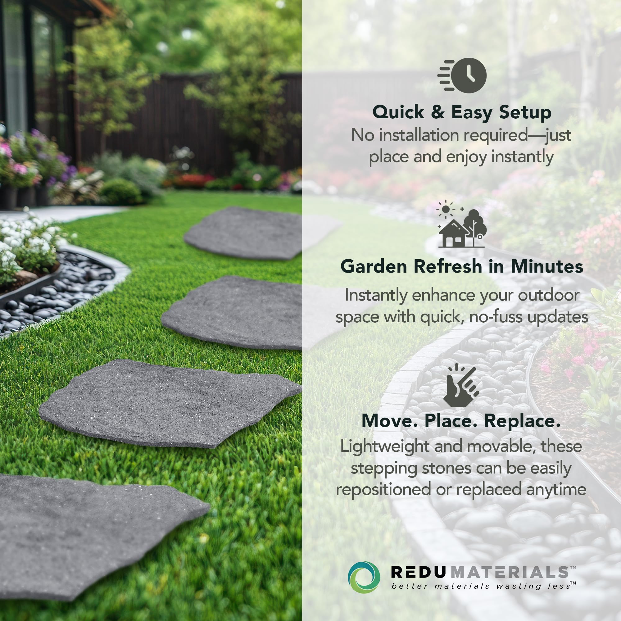 Amazon.co.jp: Garden Central 天然ロックラバー踏み石 4個パック 18