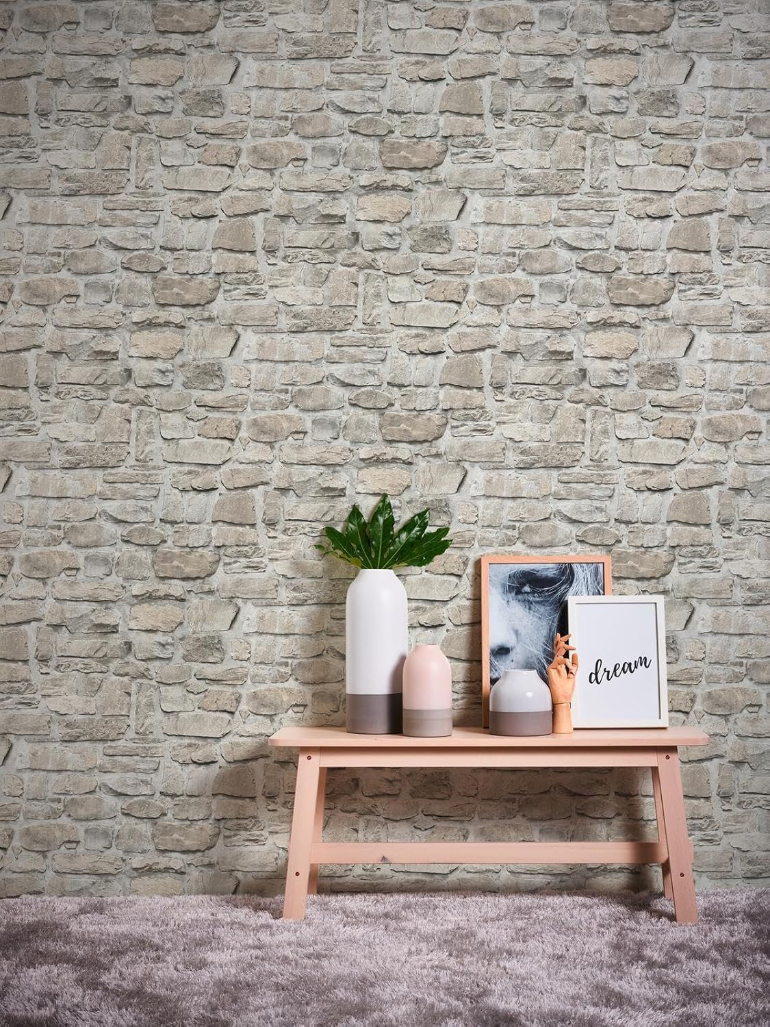 A.S. Création Brick Wallpaper Elements Non-Woven 10.05 m x 0.53 m Grey Beige Made in Germany 363702 36370-2