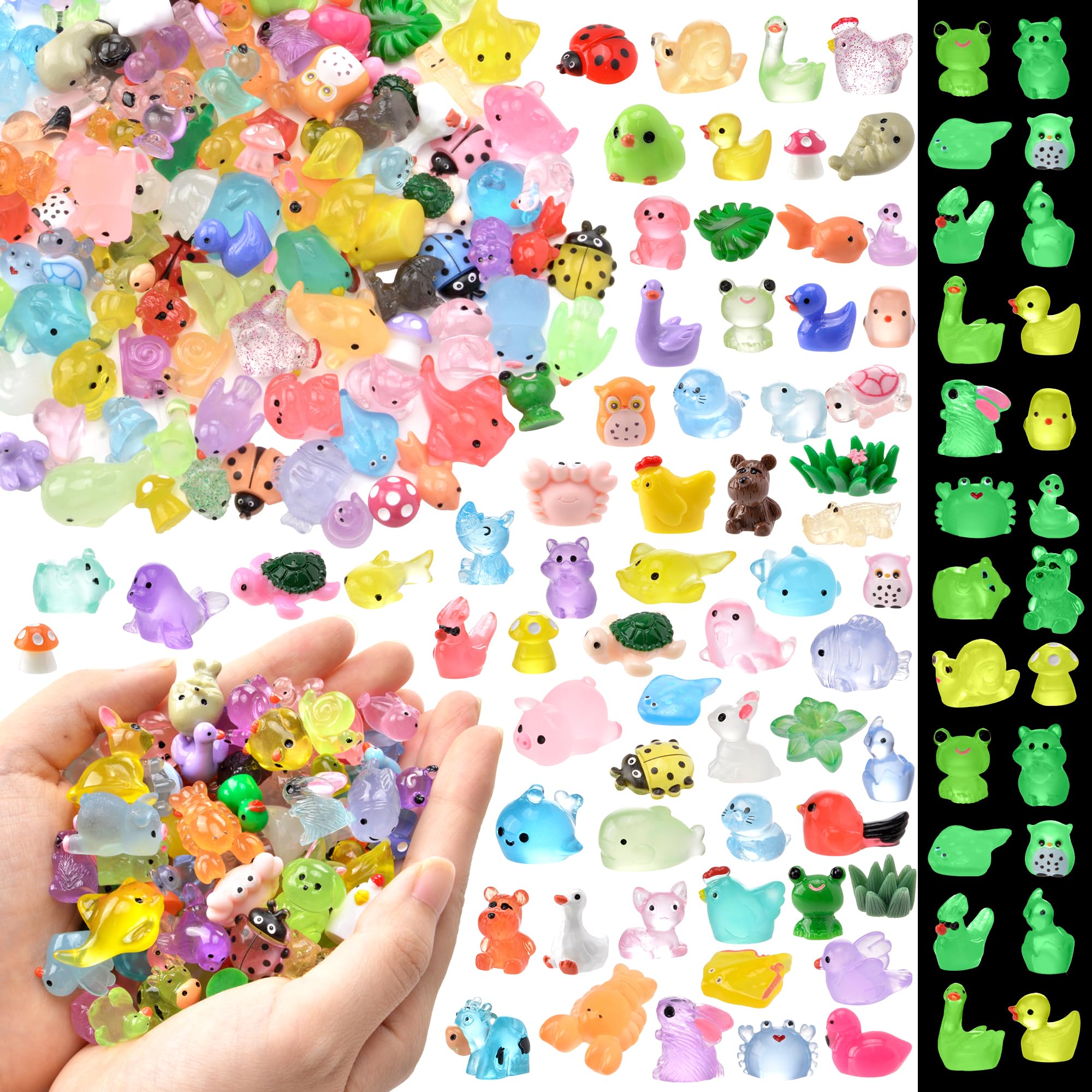 FEXIA 140PCS Mini Resin Animal Figurines Tiny Animals for Fairy Garden