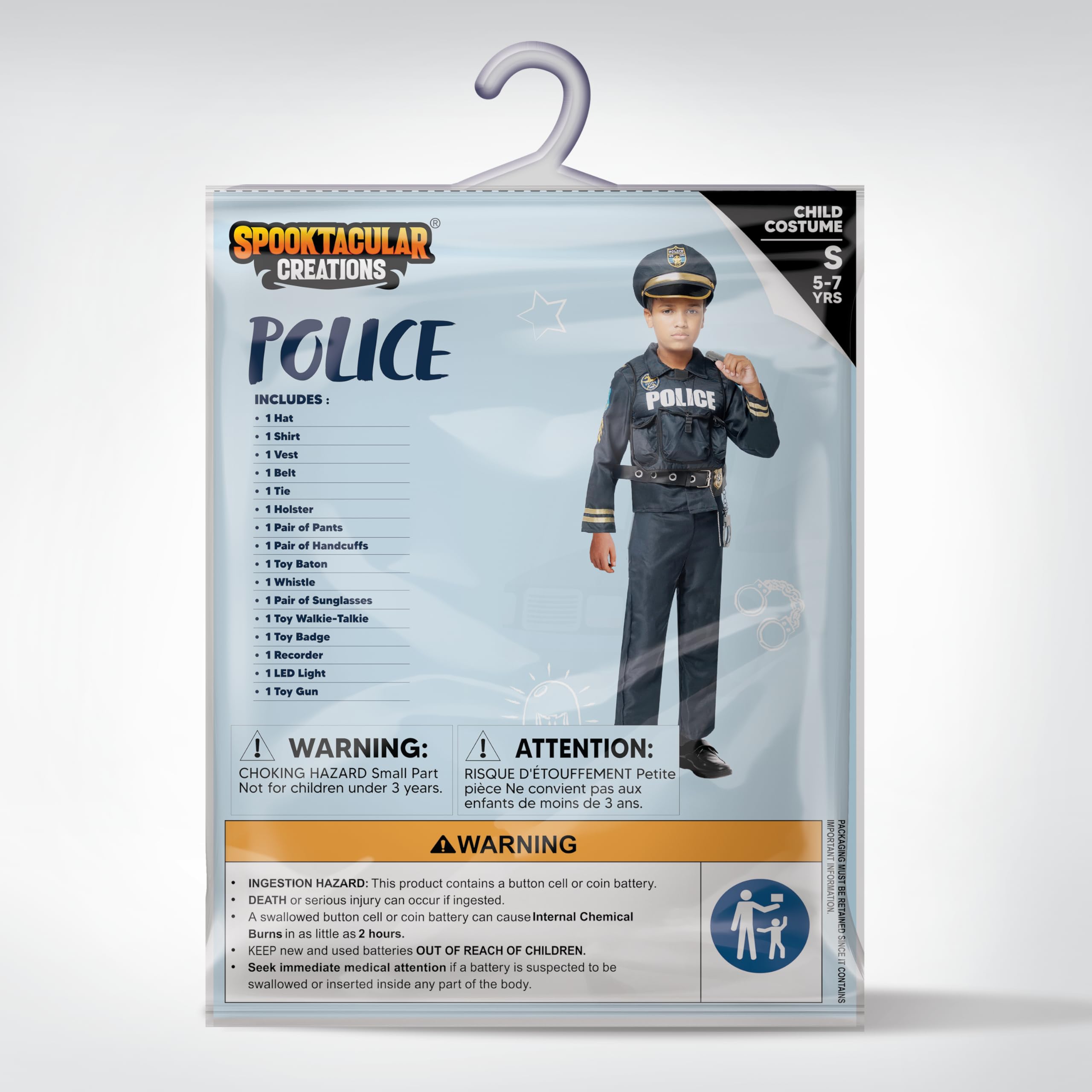 Spooktacular Creations Bambino Ragazzo Costume di polizia scuro stile premium