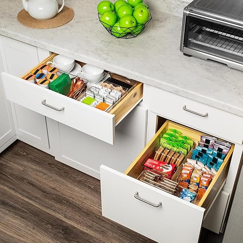 Miniatura 9 de Organizadores y almacenamiento de despensa, paquete de 4 organizadores de cocina y almacenamiento para refrigerador, cajón y refrigerador,