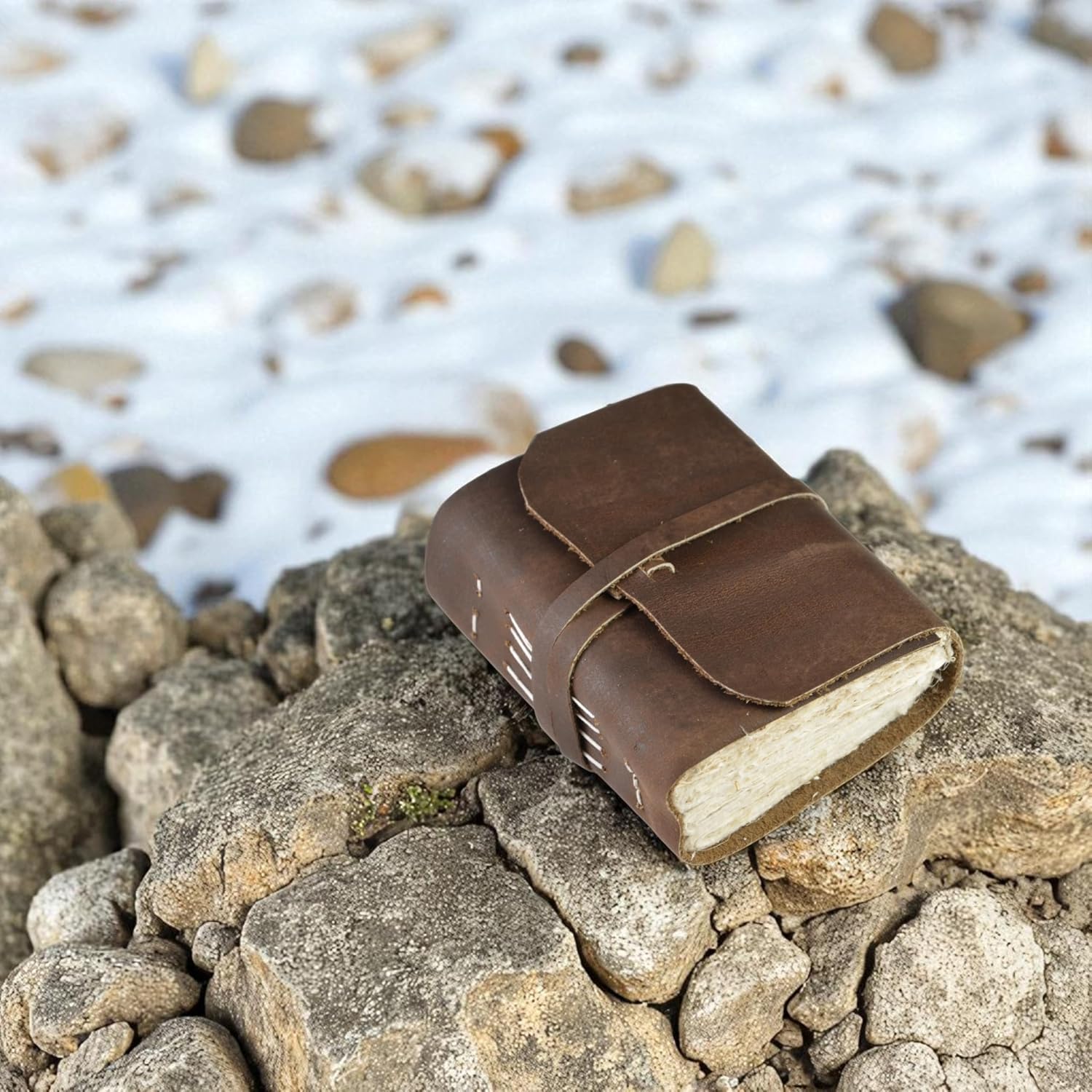 Kathmandu Valley Co. Everest Explorer Heritage Deluxe Edition, Vintage Leather Bound Journal with Handmade Heavyweight Tree-free Lokta Paper, Made in the Himalayas of Nepal, 3.5x5 inches (Small)