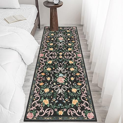 Vista 126 de Alfombras pequeñas de 2 x 3 pulgadas para entrada, alfombra bohemia verde para baño, pasillo, alfombra de cocina vintage, antideslizante, lavable