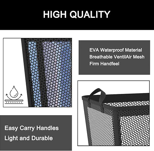 Miniatura 4 de NPET Cesta de lavandería plegable de 27 litros con material impermeable de PEVA, bolsa de almacenamiento para ropa, dormitorio y hogar