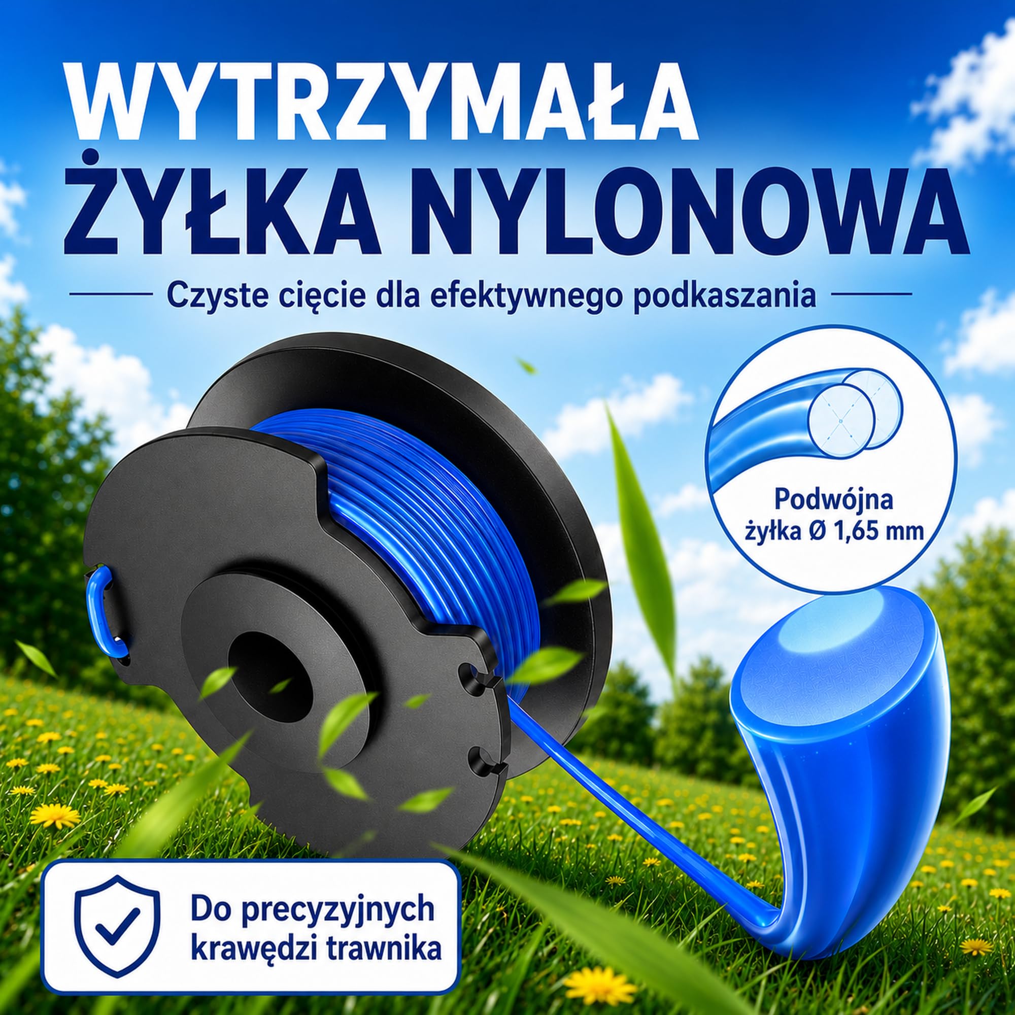 12 x szpula do podkaszarki + 4 x nasadka do Ryobi One+ 18 V, 24 V, 40 V, zapasowa szpula żyłki AC14RL3A, kompatybilna z podkaszarką do trawy Ryobi, nylon Ø 1,65 mm, długość 3,35 m