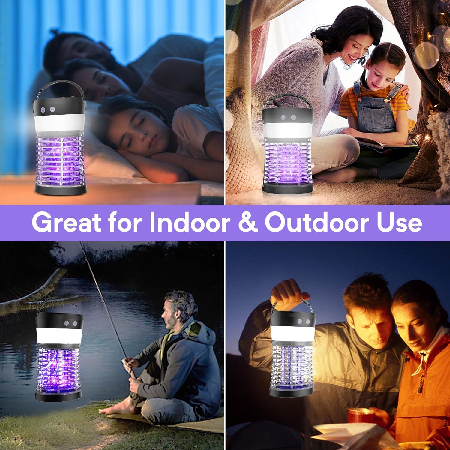 Bug Zapper, Electric Solar Mosquito Killer for Indoor & Outdoor, 3000V High Powered Pest Control Waterproof Mosquito Zapper,Rechargeable Insect Fly Trap for Home,Kitchen,Patio, Backyard,Camping : Patio, Lawn & Garden