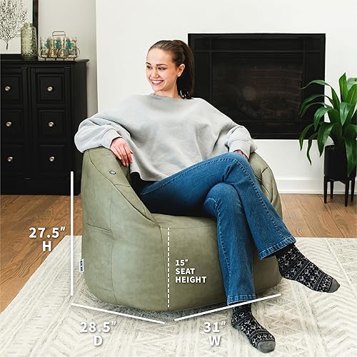 Miniatura 209 de Big Joe Milano Outdoor - Puf para exteriores, color blanco marino Cuero Montana Negro,Smartmax negro,Caribou,Carmel Montana Cuero,Blazer de