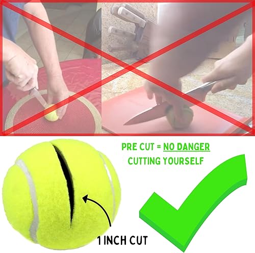Miniatura 4 de 100 pelotas de tenis precortadas para sillas a granel. Soporte de reciclaje de pelotas de tenis de Estados Unidos sin fines de lucro protectores de