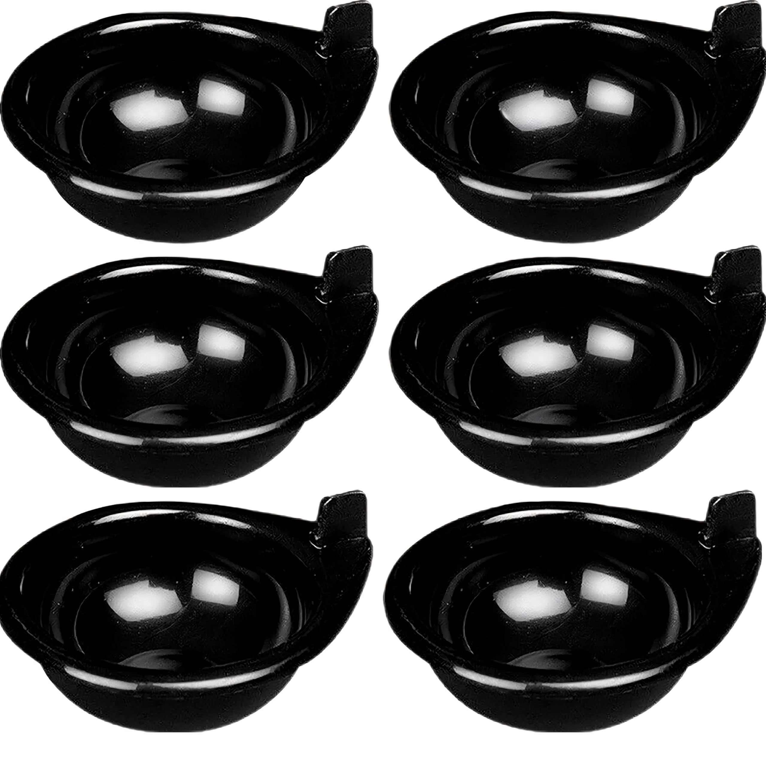 Replacement Egg Poacher Cups, Black Plastic, 6 Cup Set - Image 1