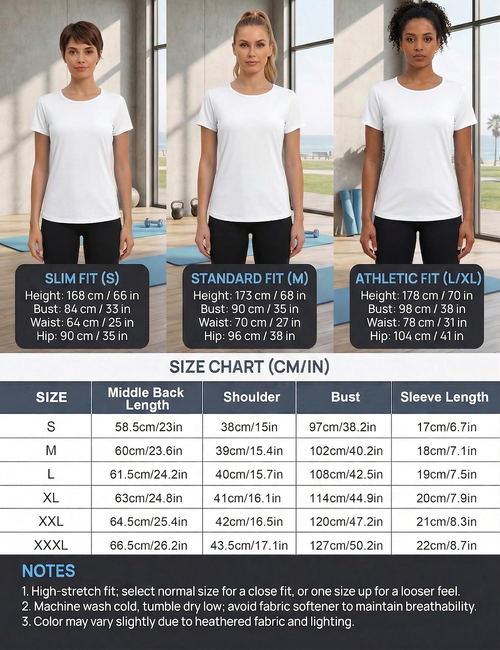 T Shirt Sport Femme Manches Courtes Col Rond Dos en Maille Respirante Haut Léger Séchage Rapide Running Yoga Fitness S-XXL