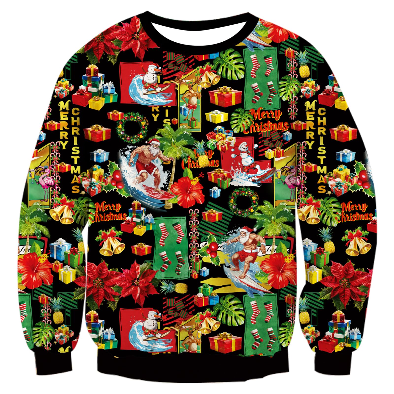 RAISEVERN Ugly Christmas Sweatshirt for Women Men Funny Novelty Pullover Tops for Holiday