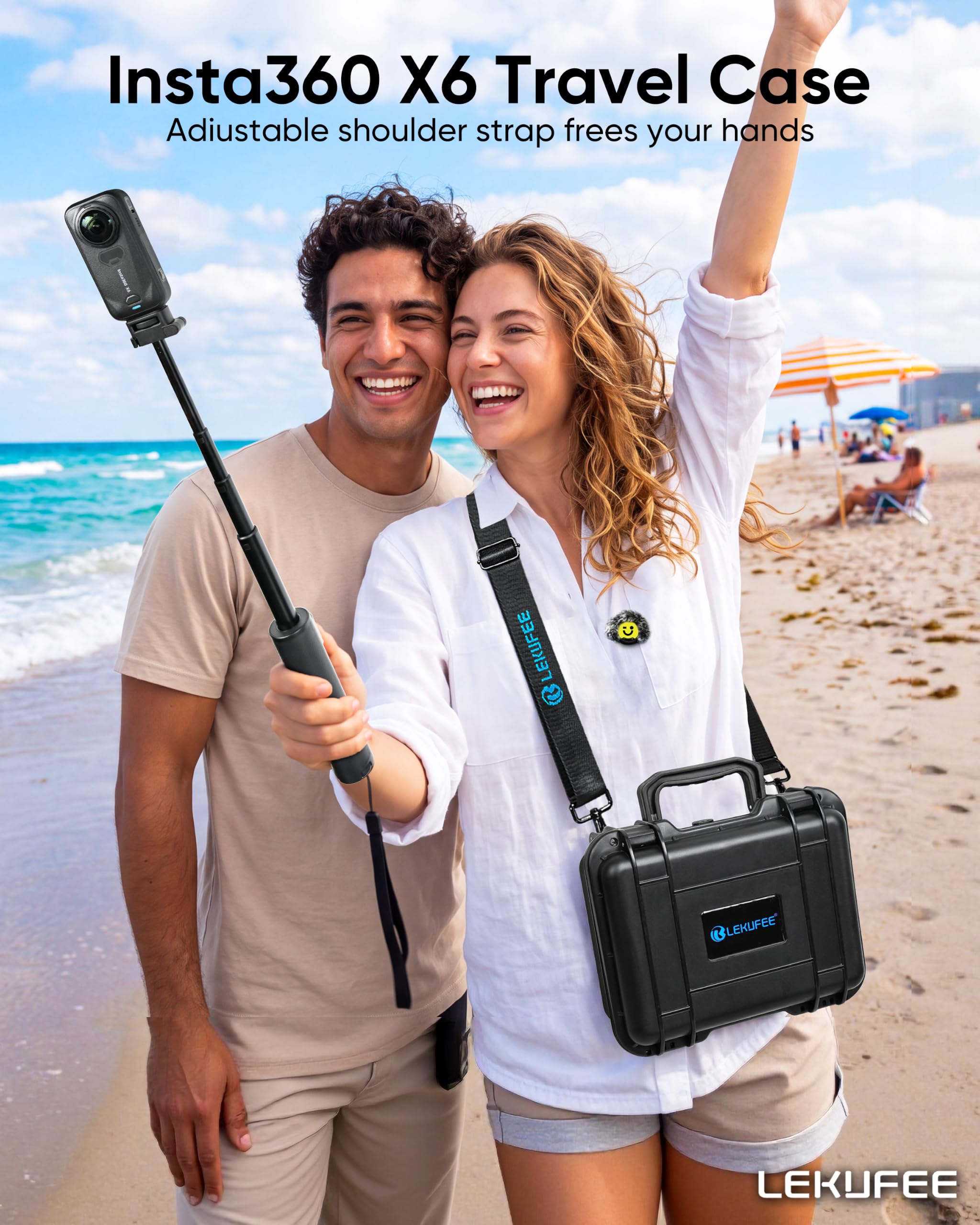 LEKUFEE Mallette Rigide Étanche pour Insta360 X6 et Accessoires