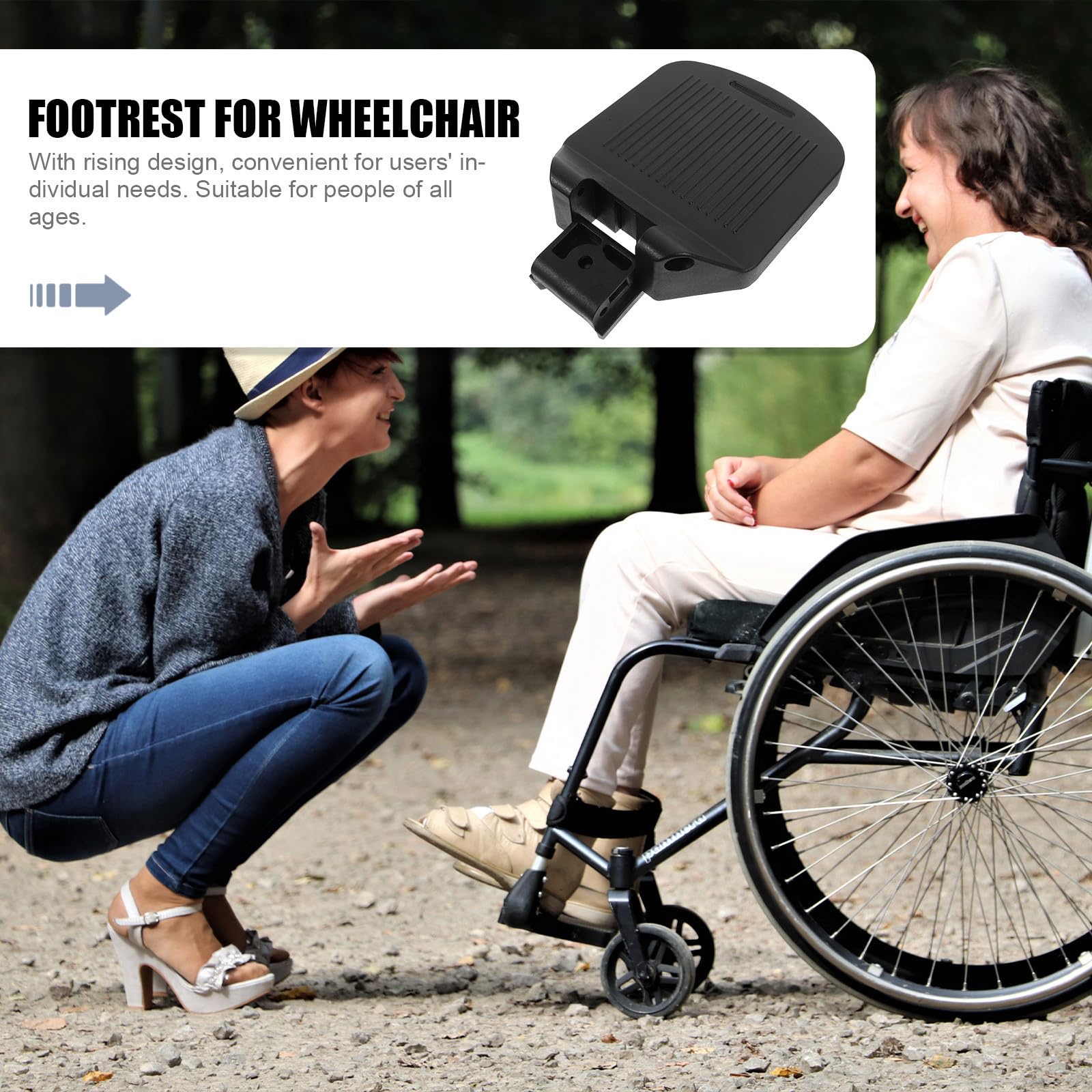 GALPADA Reposapiés Ajustables para Sillas de Ruedas Diseño de Soporte de Poste, Material Pa Resistente y Paquete de 2 Piezas para Uso Cómodo y Estable en Personas Edades