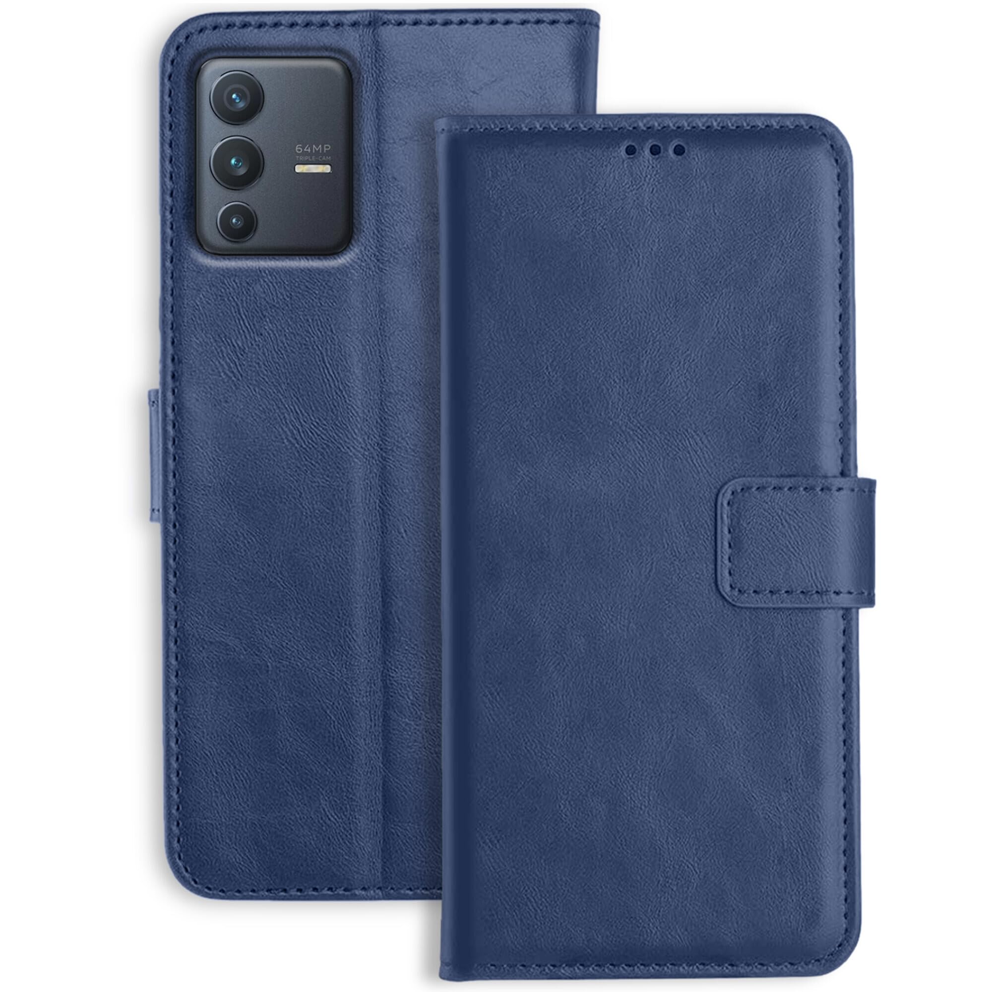 Orosky Vivo V23 5G Flip Back Cover Case | Inbuilt Stand & Pockets | Magnetic Shockproof Leather Wallet Style Flip Case for Vivo V23 5G (Blue) (B09SBKYL8H) Amazon Price History, Amazon Price Tracker