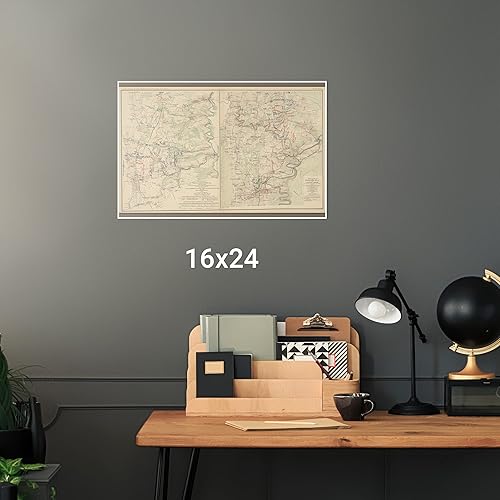 Miniatura 8 de Mapa de batallas de la guerra civil de Winchester Virginia, Cedar Creek y Fisher's Hill - Imprimir solamente - 24 x 36 pulgadas