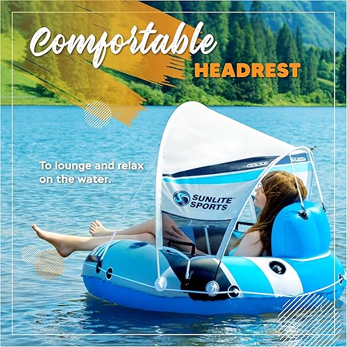 Miniatura 4 de Sunlite Sports - Tubo inflable de alta resistencia para río, flotador de agua de alta calidad para descansar sobre el lago y el río, balsa acuática