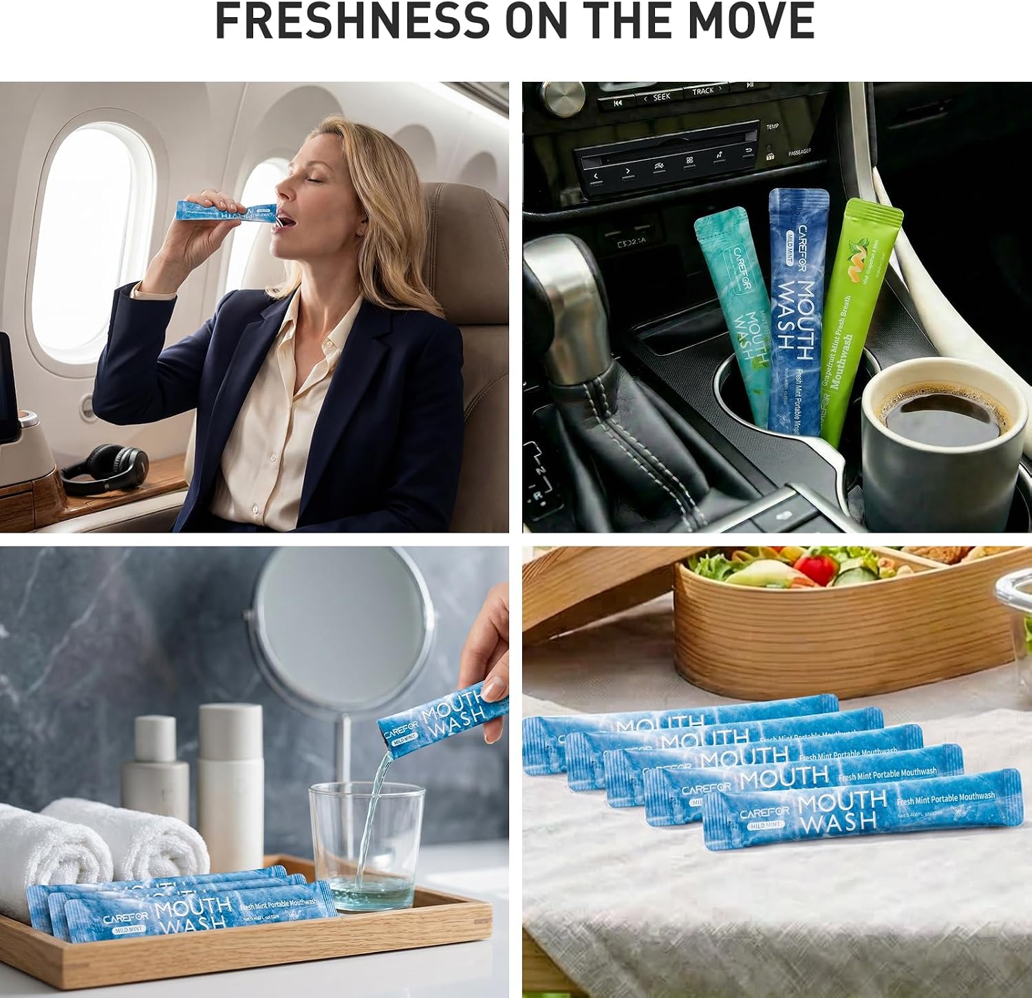 Travel Size Mouthwash Alcohol-Free Gentle Mini Individual Bulk 60 Packets image 4