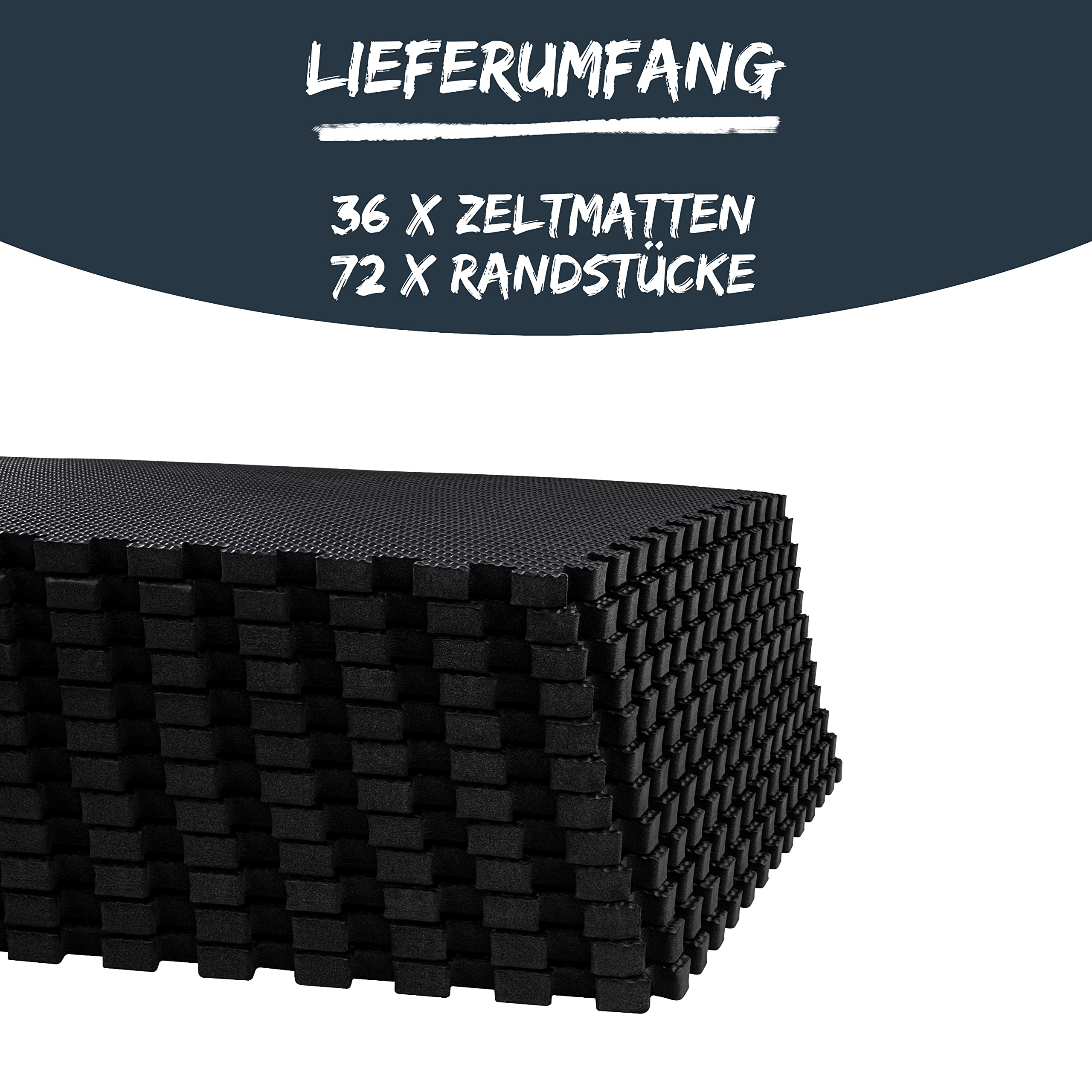 bonsport Zeltboden 12-60 Platten 40x40cm - Camping Zelt Boden Isolierung | Outdoor Teppich Camping Campingteppich Vorzeltteppich