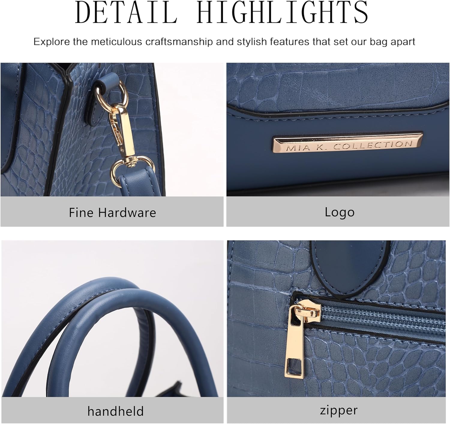 MKF Collection Gili Women’s Tote Handbag Crocodile Embossed Vegan Leather Crossbody Bag Purse by Mia K - Image 7