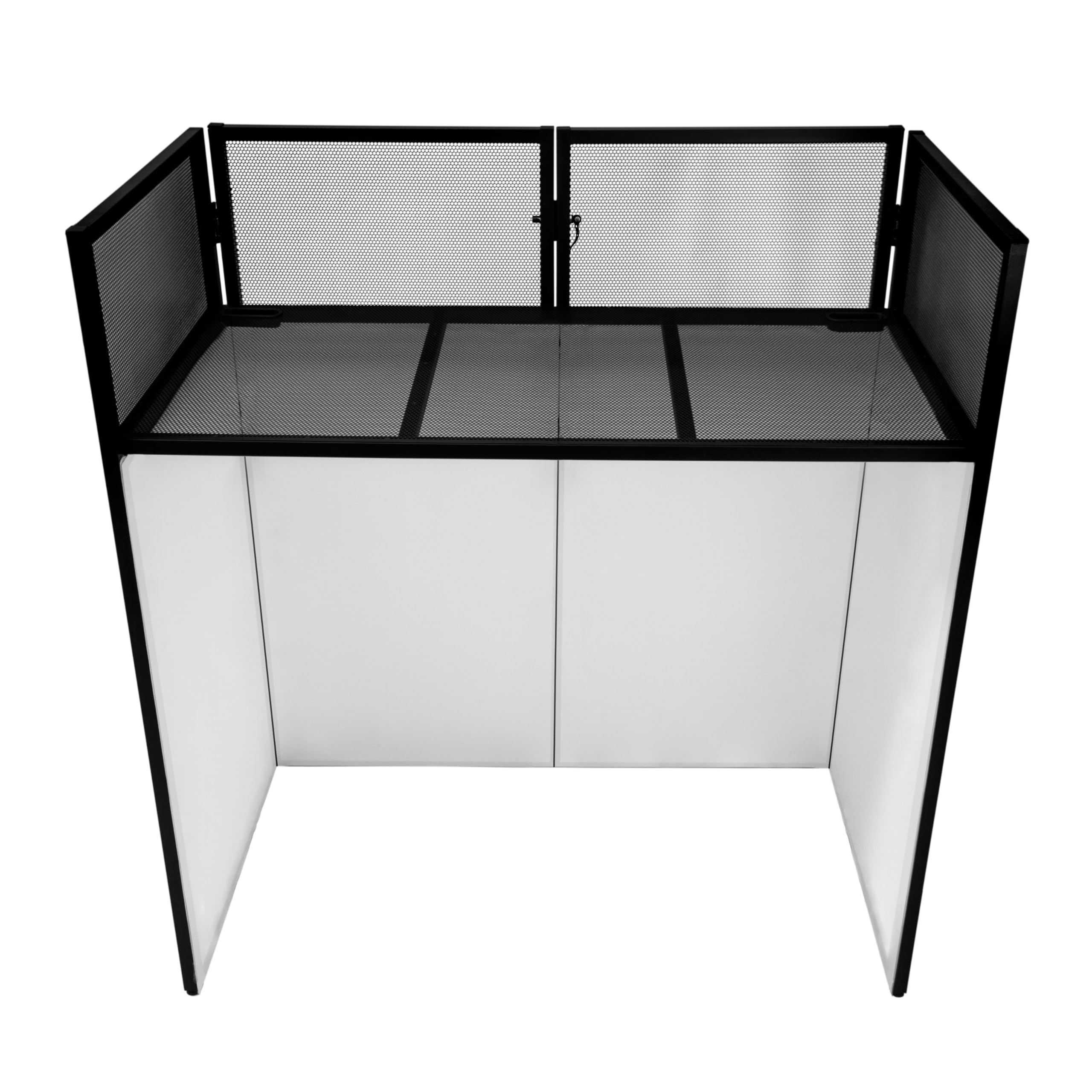 CABINA DJ | 113.5cm x 105cm x 57cm | Diseño Plegable | Fundas Intercambiables | Paneles de Malla Aireadores| Estante Espacioso para Mezcla | Bolsa de Almacenamiento Portátil INCLUÍDA