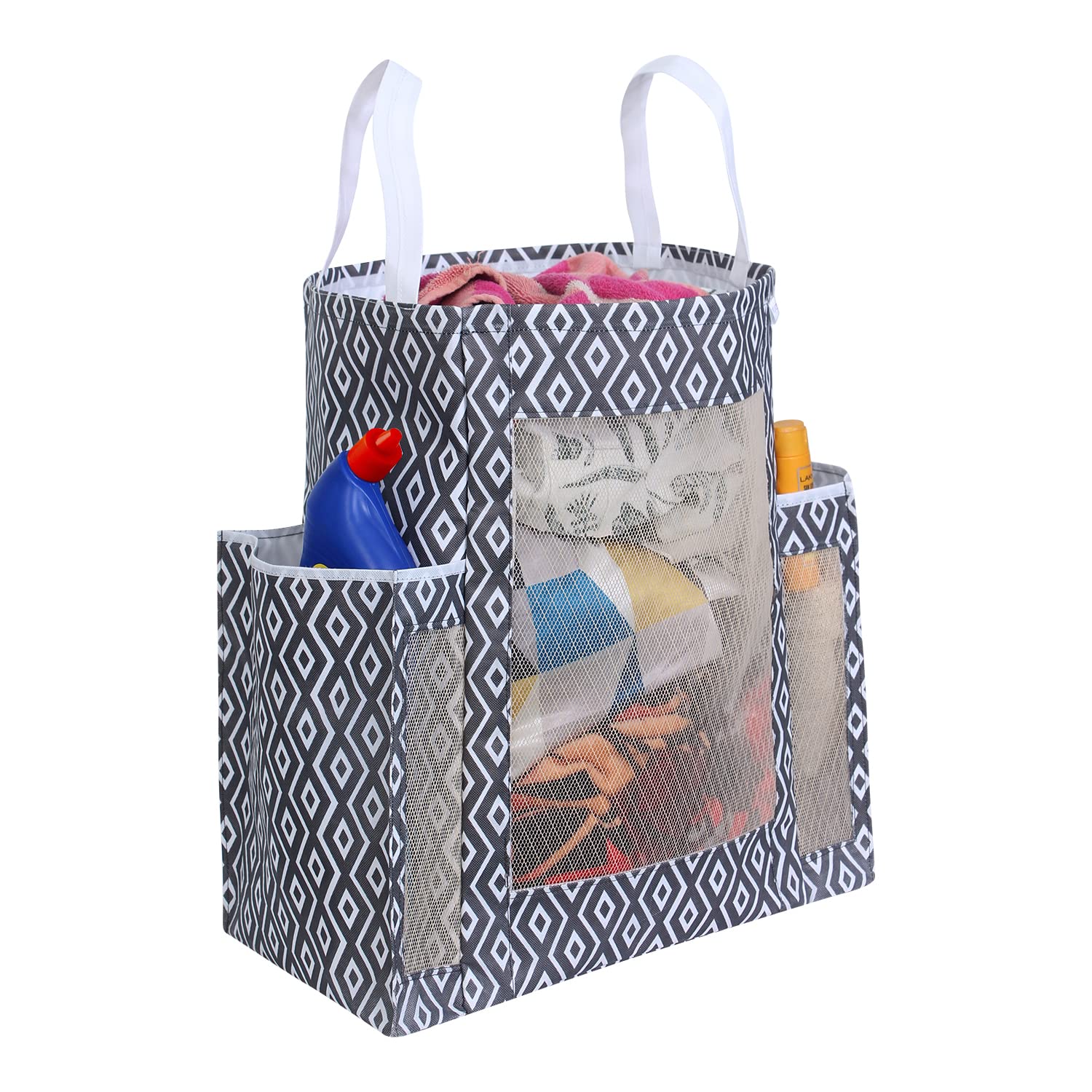 PrettyKrafts 45 L Non Woven Rectangular Foldable Laundry Bag With Side Pockets and Reinforced Carry Handles, Collapsible Clothes Storage Basket for College Dorm, Travel (44x26x52cm, Black, Set of 1)-image-24