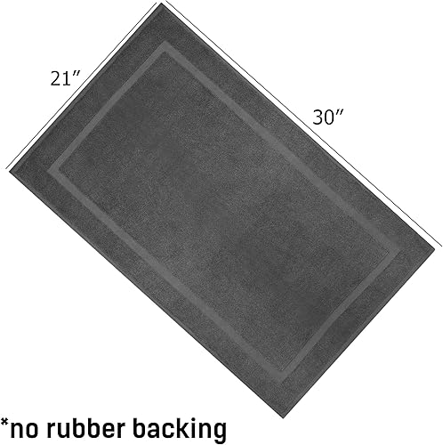 Miniatura 3 de 2 alfombras de baño Cotton Craft, alfombra de baño 100 % algodón de 8.26 x 13.38 pulgadas, tamaño grande 2.20 libras 2 capas muy absorbente suave se