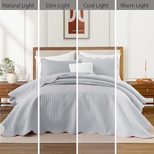 Vista 305 de IR Imperial Rooms - 10 juegos de colcha tamaño individual (68 x 86 pulgadas), para hoteles, habitaciones de huéspedes, colchas ligeras reversibles