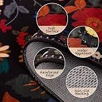 RELEANY Floral Area Rug 5x7 Boho Washable Rugs for Living Room Soft Print Flower Non Slip Low Pile Indoor Carpet for Bedroom Kitchen Room Farmhouse Home Decor Doormat-Black