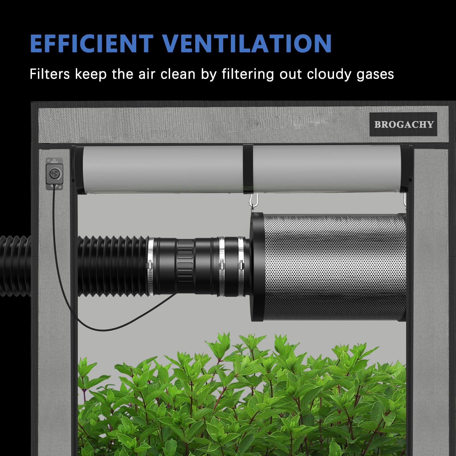 150mm Abluftset,Lüftungsset, Inline Rohrventilator mit Drehzahlsteller Aktivkohlenfilter Abluftchlauch und Klemmen Gummimuffe, Belüftungssystem für Growzelt Gewächshaus.