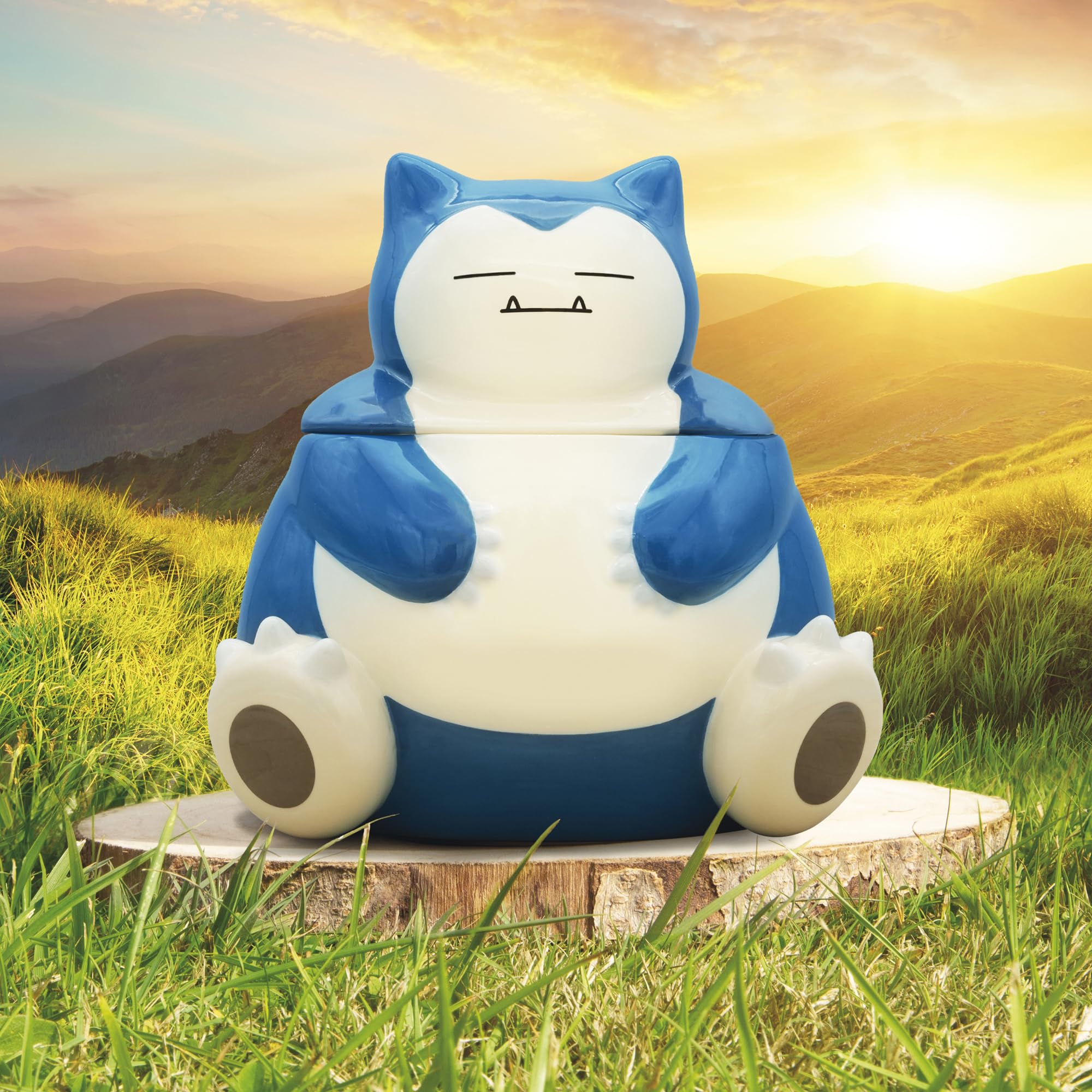 ABYSTYLE Pokémon Snorlax - Barattolo per biscotti in ceramica, 18 x 13,5 x 15,5 cm, decorazione per la cucina, contenitore ermetico per alimenti