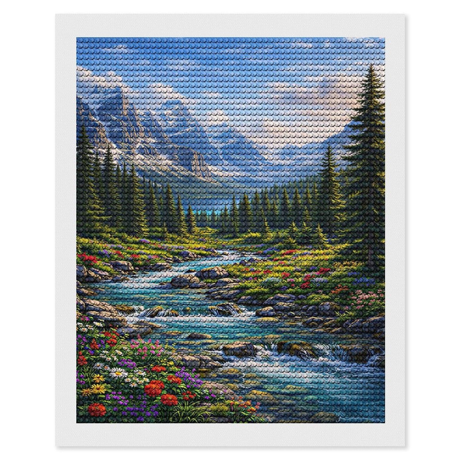 Junmoney Eternal Light of Banff Round Drill Diamond Painting 16"x20", Handmade Wall Decor, Modern Decor, Aesthetic Room Decor, Easy Craft Set