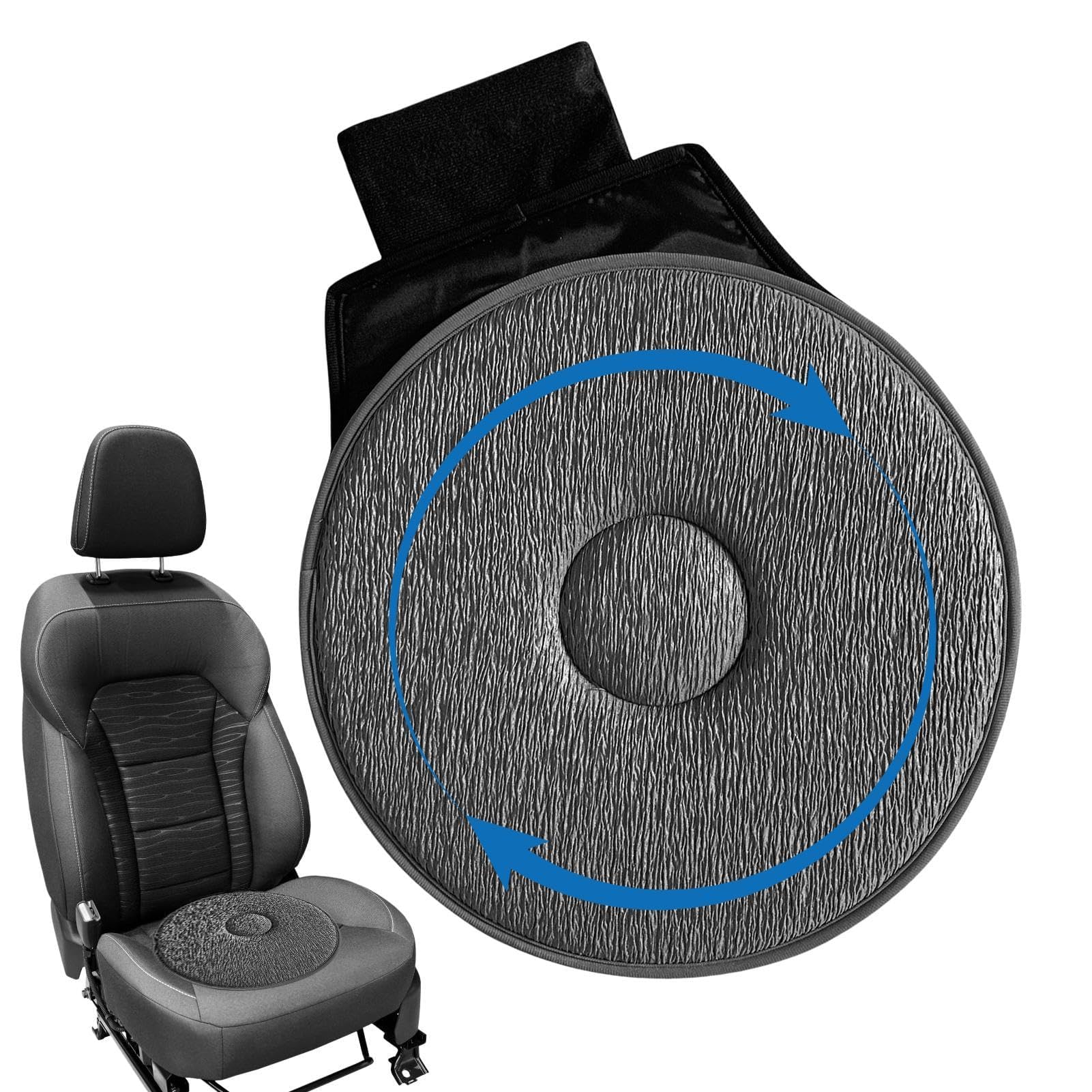 ONEMAJI 360° Rotating Car Seat Cushion for Je-EP Avenger SUV 2023-2024, Swivel Cushion Elderly for Easy Access Seat Cushion Memorys Foam for Car,Gray