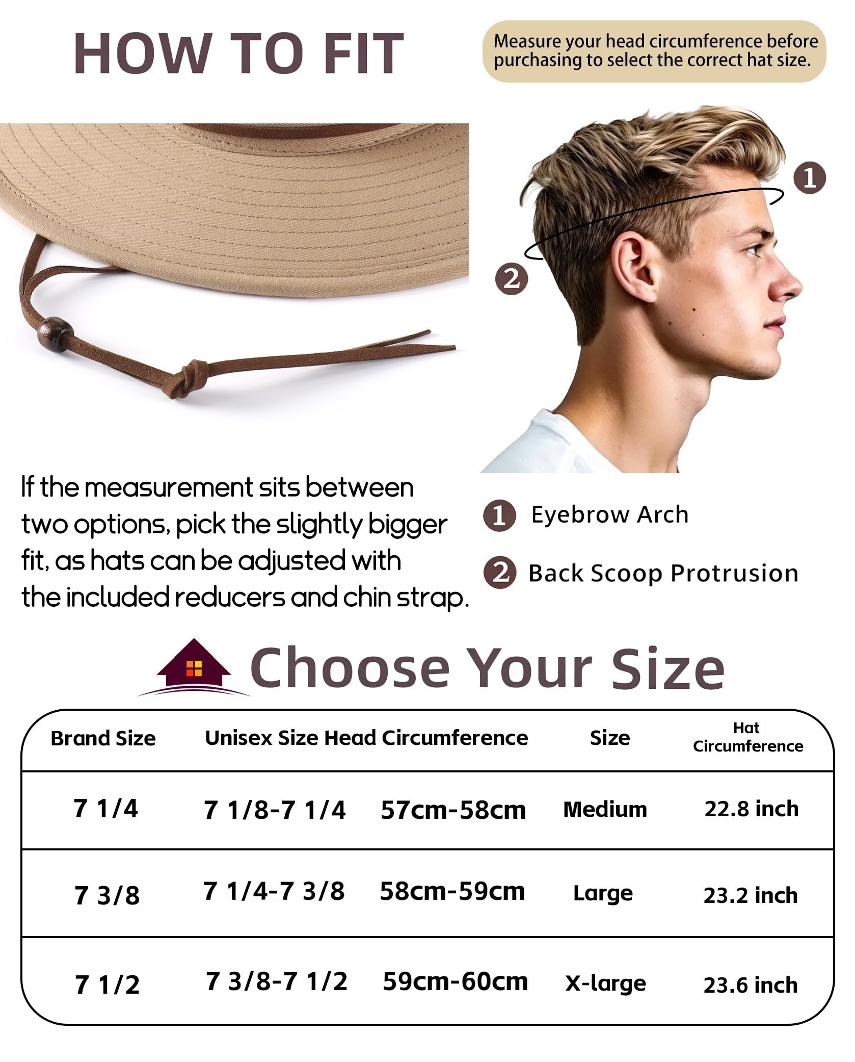 Home Prefer Chapeau Fedora d'été en coton à large bord pour homme et femme - Protection solaire UPF 50+ pour la pêche et la randonnée