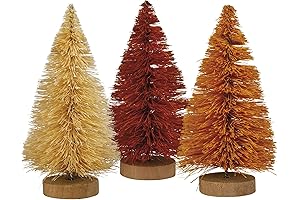 Primitives by Kathy Autumn Small Bottle Brush Trees for Fall Decor