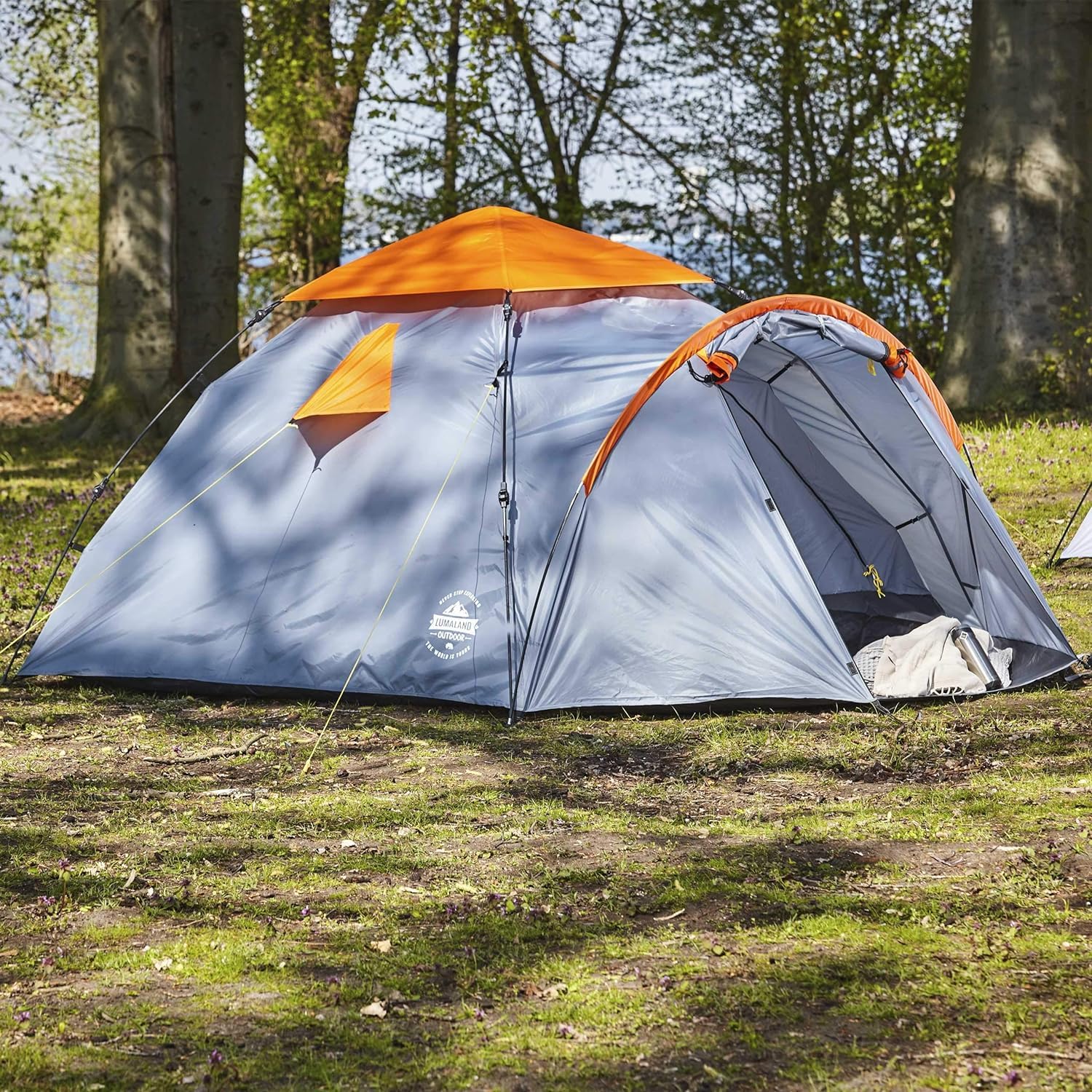 Lumaland Pop Up Zelt | 3-4 Personen Familienzelt | Wurfzelt 220x220x130 cm | Wasserdicht & Windfest | Ideal als Camping, Festival & Reise Zelt | Ultraleicht & Robust