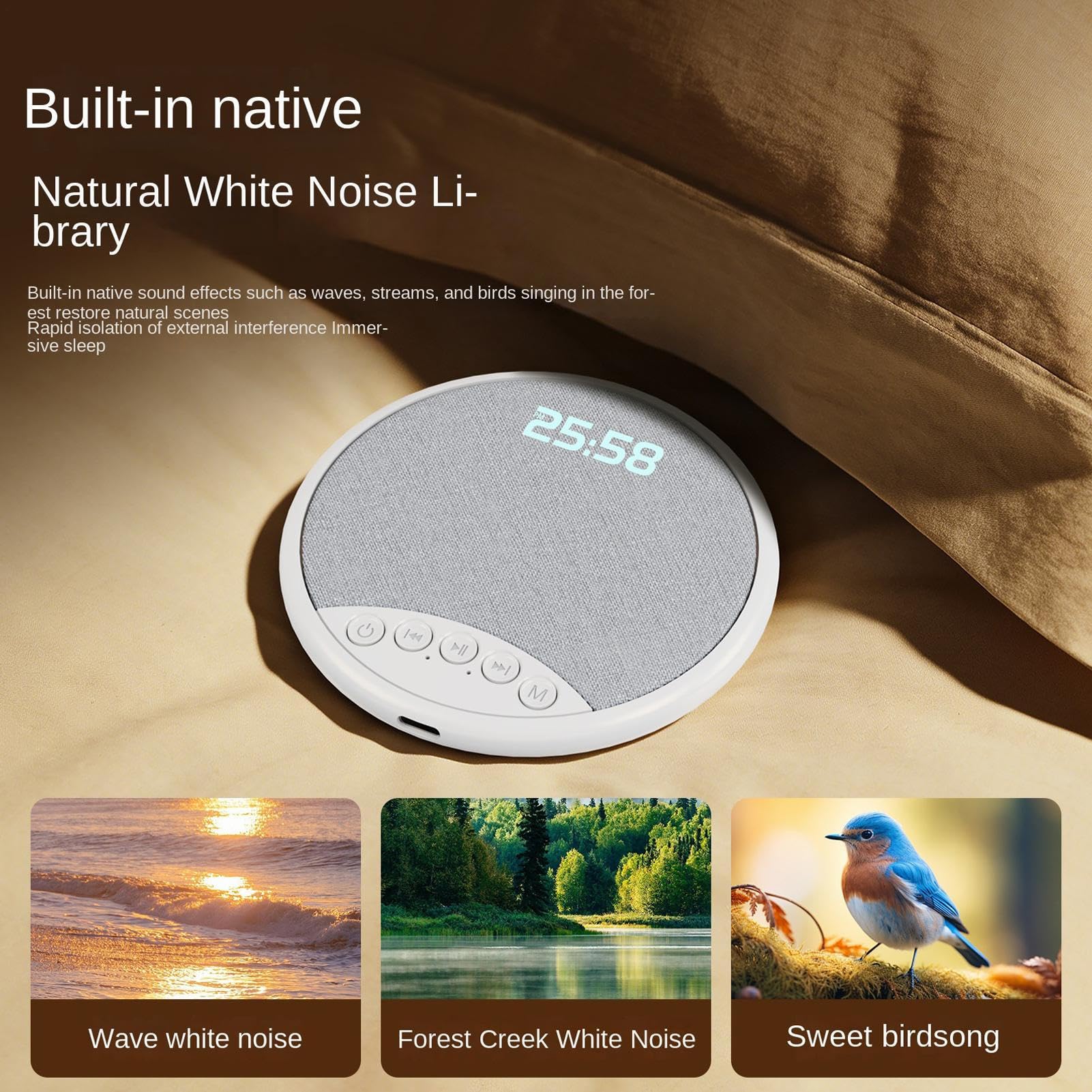 Altavoz de almohada, aparato estable con ruido , altavoz inalámbrico de música para almohada de cama, para hotel, dormitorio, viajes, adolescentes, adultos, amantes de la música, cumpleaños, día