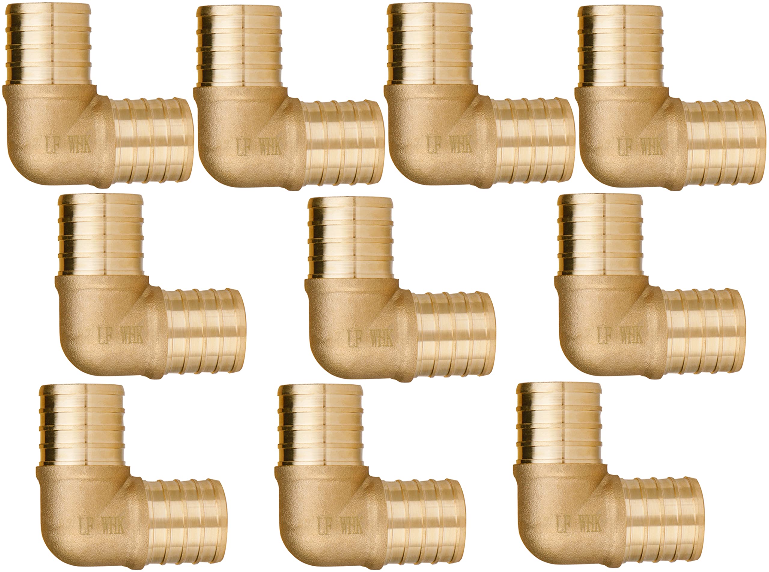 WHK10 Pack PEX 1 Inch Elblow (90-Degree) Crimp Pex Fittings To Fit PEX B,C Pipe