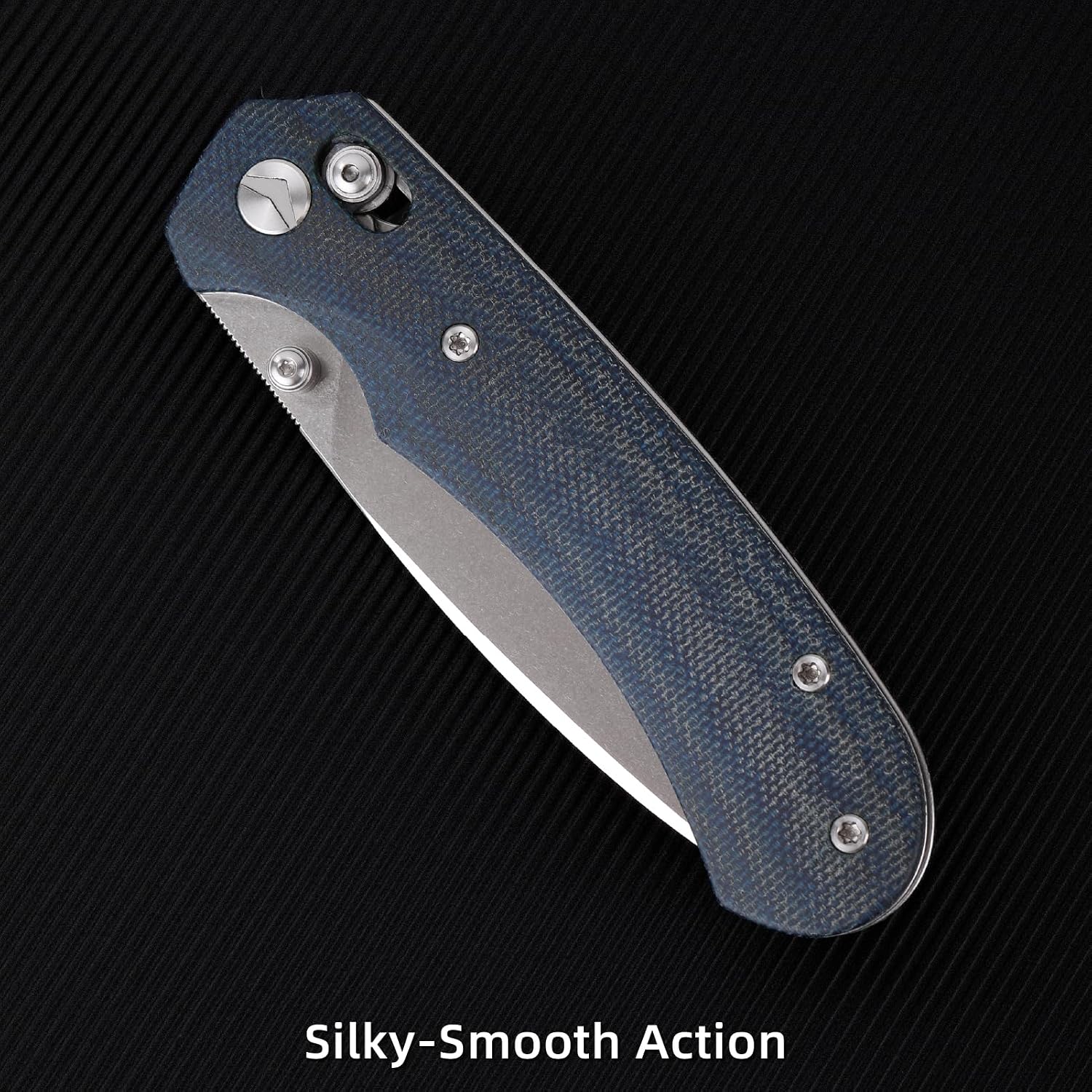 Folding Pocket Knife, 3.31'' 154CM Blade EDC Knife, Erogonomic Canvas Micarta Handle, Pocket Knives for Men, Hunting, Hiking, Survival Knives (Blue)