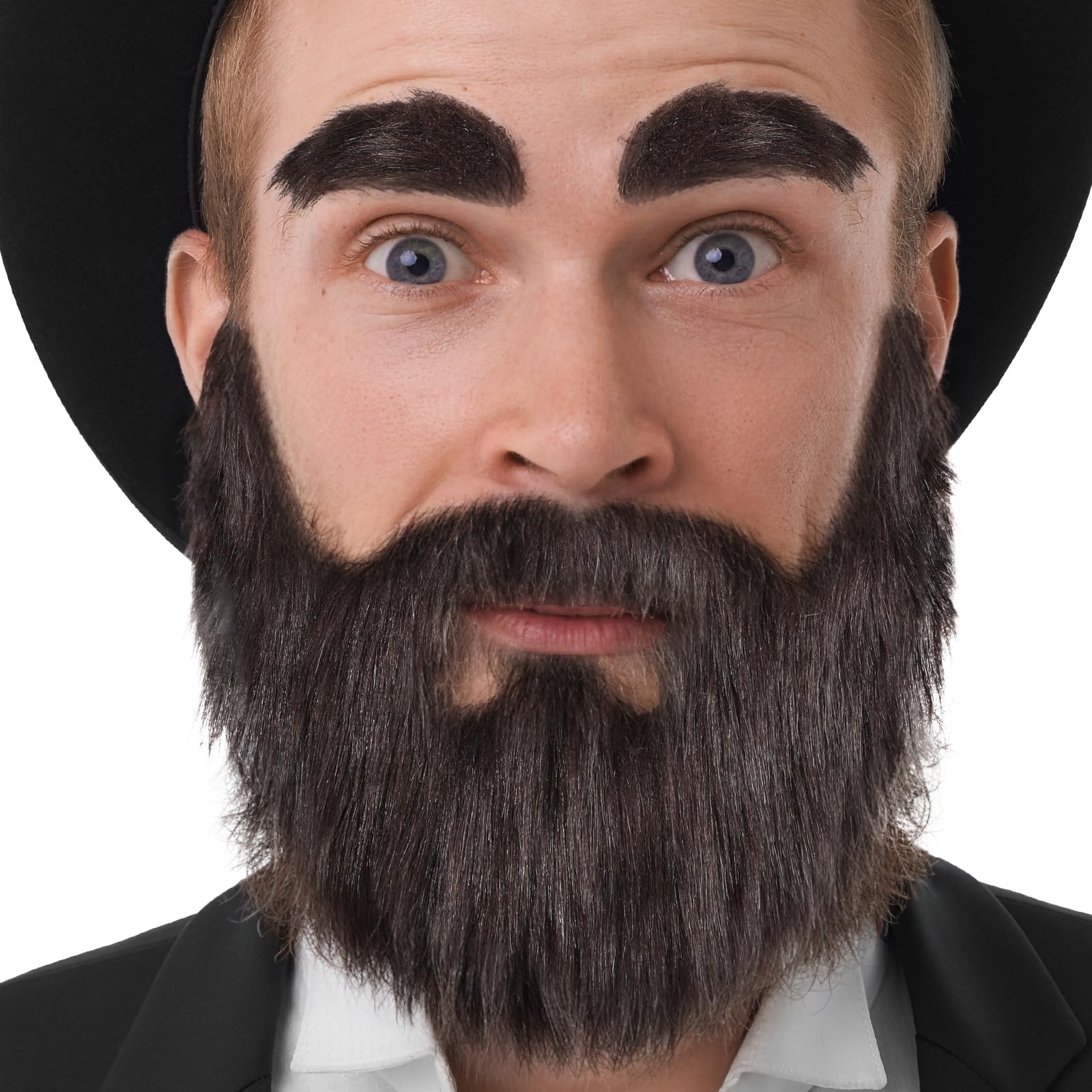 Zestaw do brwi i wąsów na Halloween, samoprzylepne, sztuczne brwi, brązowe, sztuczne brody, realistyczne akcesoria do cosplay, na imprezę tematyczną, Boże Narodzenie i Halloween