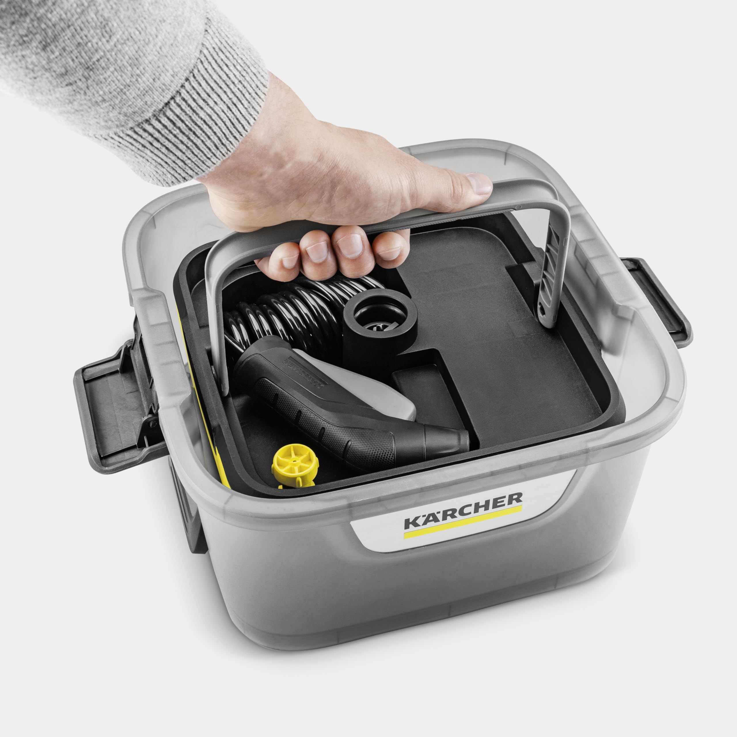 Kärcher Limpiador exterior móvil OC 4 Bike Kit, Caudal: 2 l/min, Peso: 3,1 kg, depósito de agua: 8 L, batería de iones de litio, manguera en espiral, filtro de unidad, cepillo universal, Multi Jet 4