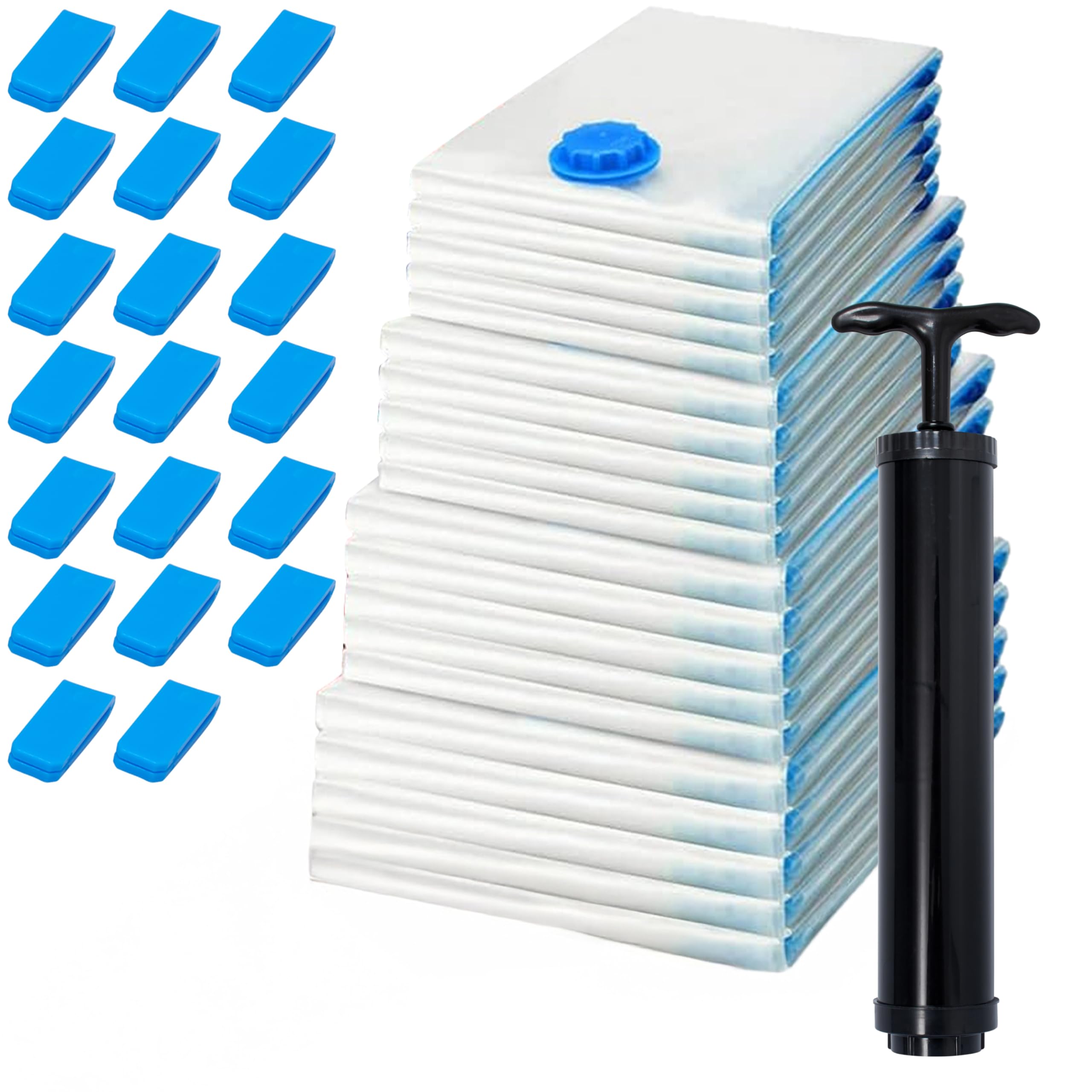 Spacesaver Space Bags Vacuum Storage Bags (Variety 20 Pack) Save 80% on Clothes Storage Space - Vacuum Seal Bags for Clothing, Comforters, etc - Compression Seal for Closet Storage. Pump for Travel