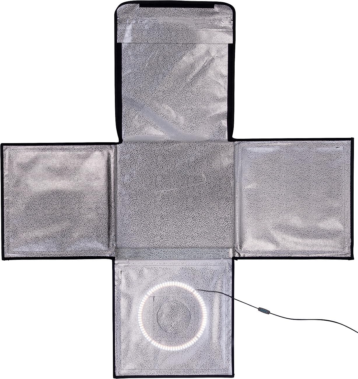 Somikon Fotostudio: Fotobox zum Fotografieren, faltbar, mit LED-Licht, 60 x 60 x 60 cm (Lichtzelt, Studio Lichtzelt, Bilder)