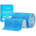 OK TAPE PRO Kinesiology Tape, 2inch x Long Roll 16ft Free Cut Tape, Elastic Athletic Tape Therapeutic Latex Free, 2 Rolls Blue+Blue