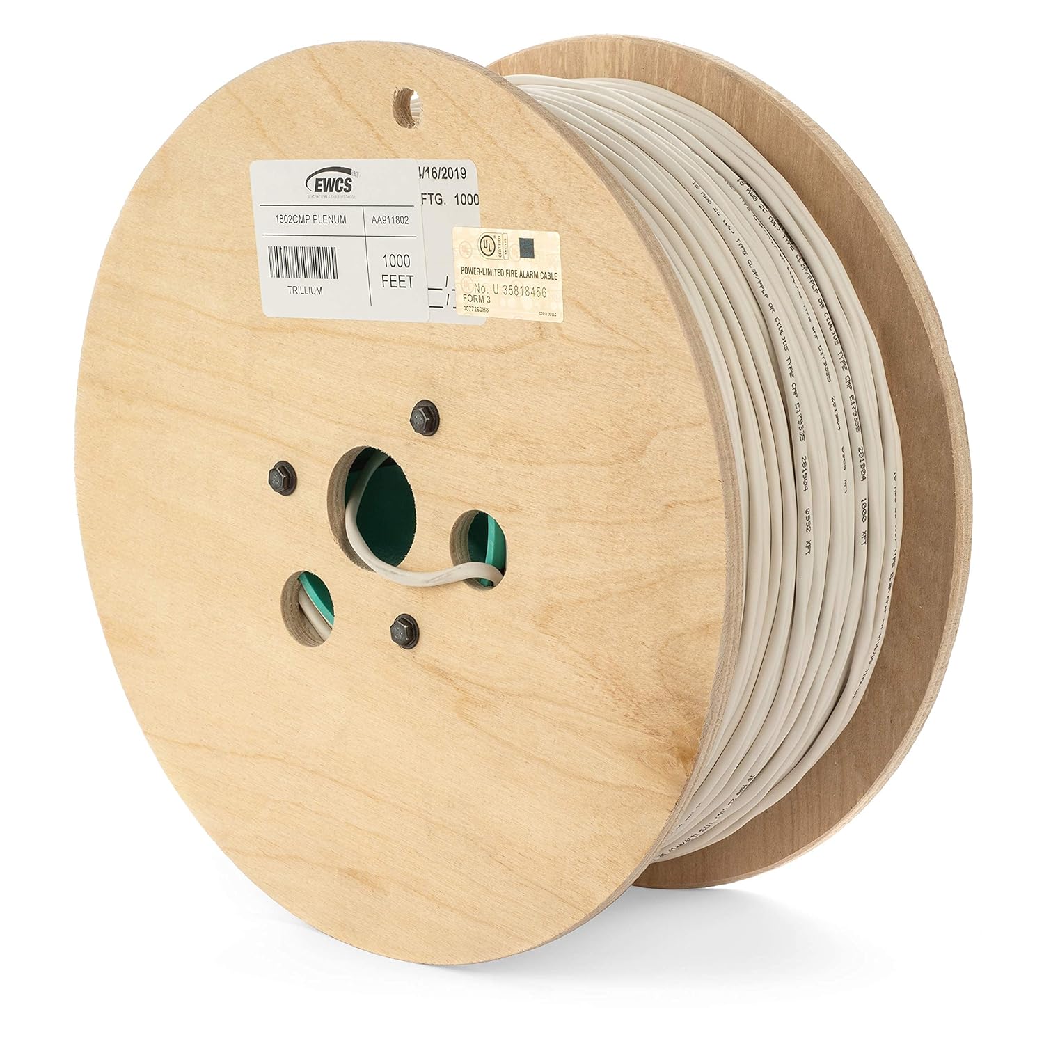 EWCS 18 AWG 2/C Str CMP Plenum Rated Non-Shielded Sound & Security Cable - 1000 Feet - Made in USA