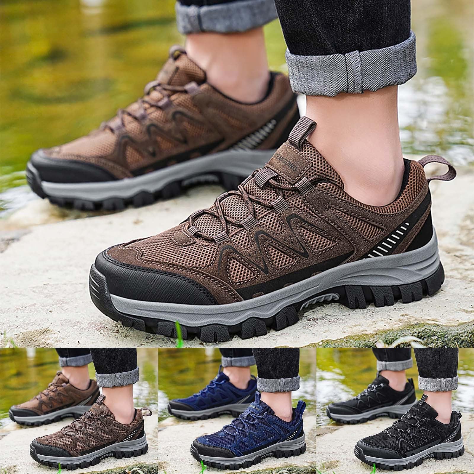 Scarpe da trekking da uomo, impermeabili, traspiranti, leggere, stabili, per trekking, alpinismo, trail running, scarpe da lavoro leggere per escursionismo, trekking e trail